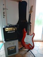 Eko Stratocaster S300 Chrome Red elektrische gitaar, Ophalen, Zo goed als nieuw, Marshall
