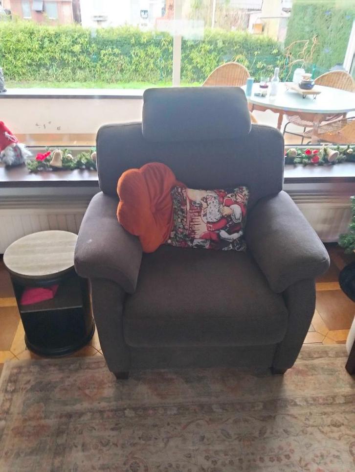 Comfortabele fauteuil / relaxstoel – donkergrijs, Maison & Meubles, Fauteuils, Utilisé, Tissus, 100 à 125 cm, 100 à 125 cm, Enlèvement ou Envoi