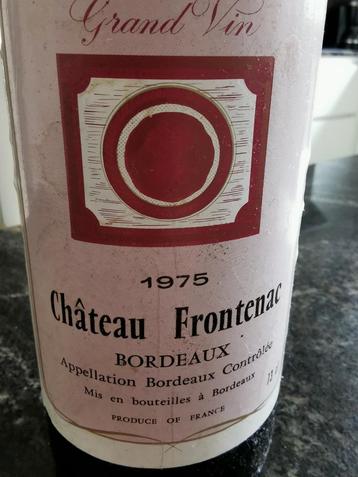 1975 CHATEAU FRONTENAC BORDEAUX - rode wijn/collector item