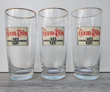 3 antieke glazen | Bam-Pils (Brasserie des de Marchienn) beschikbaar voor biedingen