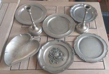 Lot tinnen objecten - ongeveer 4kg beschikbaar voor biedingen