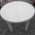 Tuintafel wit rond, Ophalen, Gebruikt, Rond, Kunststof