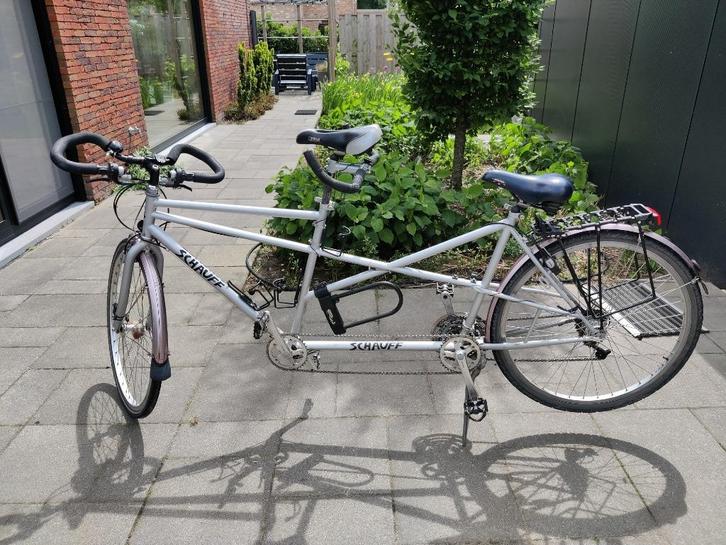 tandem grijs metalic sportief, Fietsen en Brommers, Fietsen | Tandems, Gebruikt, Meer dan 20 versnellingen, 61 cm of meer, 55 cm of meer