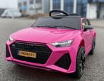 Kinder Auto Audi RS6 12v roze +RC - Leder - Rubberband NIEUW, Ophalen of Verzenden, Nieuw