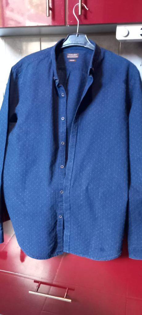 CHEMISE HOMME ZARA MAN, Kleding | Heren, Overhemden, Gedragen, Halswijdte 41/42 (L), Blauw, Ophalen of Verzenden