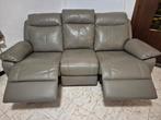 Canapé taupe 3 places similicuir 2 relax, Enlèvement, Comme neuf