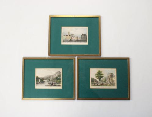 staalgravure Veurne, Brussel, Dinant. 19de eeuw, Antiek en Kunst, Kunst | Etsen en Gravures, Ophalen of Verzenden