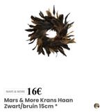 Mars & More krans - 15cm Haan zwart/bruin NIEUW, Ophalen of Verzenden, Nieuw