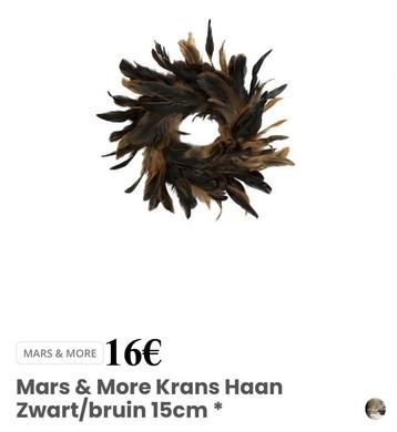 Mars & More krans - 15cm Haan zwart/bruin NIEUW beschikbaar voor biedingen