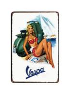 Vespa blikken decoratie plaat, Ophalen of Verzenden, Zo goed als nieuw, Reclamebord