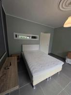 Boxspring 140x200, Huis en Inrichting, Ophalen, Beige, 140 cm, Zo goed als nieuw