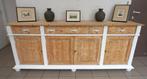 225 cm: Prachtig dressoir van massief grenen, Ophalen of Verzenden, Gebruikt, Grenenhout