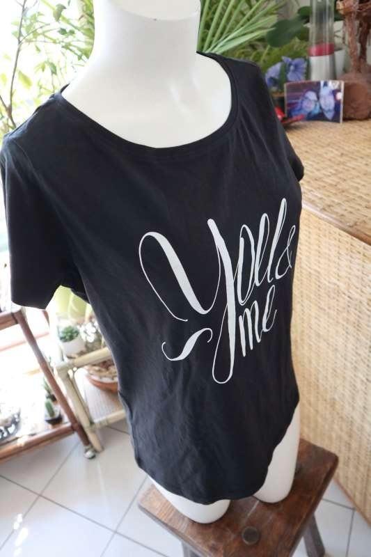 zwart wit message T-shirt: You & Me, Vêtements | Femmes, T-shirts, Neuf, Taille 38/40 (M), Noir, Manches courtes, Enlèvement ou Envoi