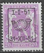 Belgie 1951 - OBP 611pre - Opdruk D - 20 c. (ZG), Postzegels en Munten, Postzegels | Europa | België, Zonder gom, Verzenden, Postfris