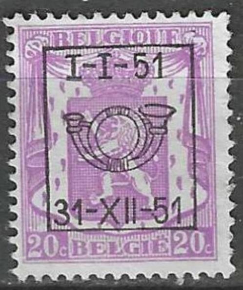 Belgie 1951 - OBP 611pre - Opdruk D - 20 c. (ZG), Postzegels en Munten, Postzegels | Europa | België, Postfris, Zonder gom, Verzenden