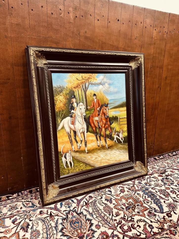 Klassiek Engels Schilderij Jachttafereel, Antiek en Kunst, Antiek | Kantoor en Zakelijk, Ophalen of Verzenden