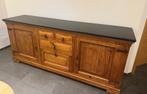 Dressoir Mexican Pine Solid Naturel en Zwart Bijna Nieuw, Ophalen, Met deur(en), Pin Mexicain Massif Naturel et Noir, Zo goed als nieuw
