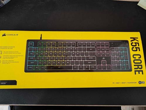 Corsair K55 CORE RGB Gaming Keyboard, Informatique & Logiciels, Claviers, Comme neuf, Qwerty, Filaire, Clavier gamer, Touches multimédia
