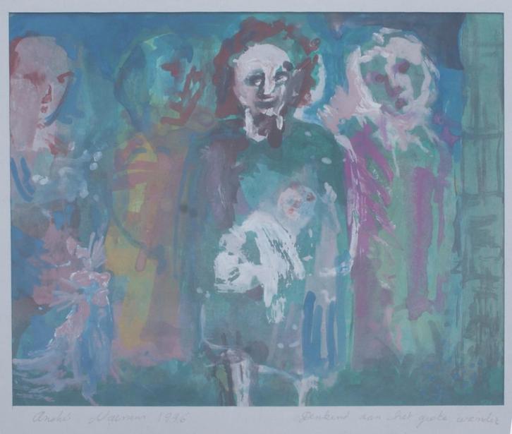 Andre Naessens (1949-2003): Denkend aan het grote wonder, Antiek en Kunst, Kunst | Schilderijen | Modern, Ophalen of Verzenden