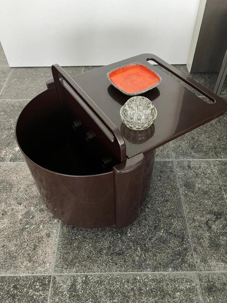 Vintage Space Age rollende barwagen (1970s), Huis en Inrichting, Tafels | Bijzettafels, Kunststof, Ophalen