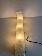 Vintage ijsglazen wandlamp met ijsglas zestiger jaren 51 cm, Ophalen of Verzenden, Gebruikt