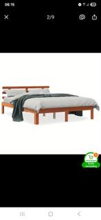 Bed 1m40, Huis en Inrichting, Slaapkamer | Bedden, Ophalen, Bruin, Nieuw, 140 cm