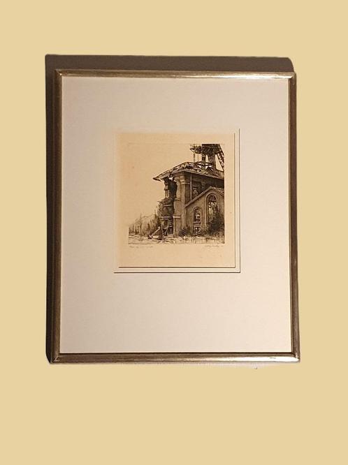 Ets Jef Van Grieken “Bois-du-Luc”, Antiek en Kunst, Kunst | Etsen en Gravures, Ophalen