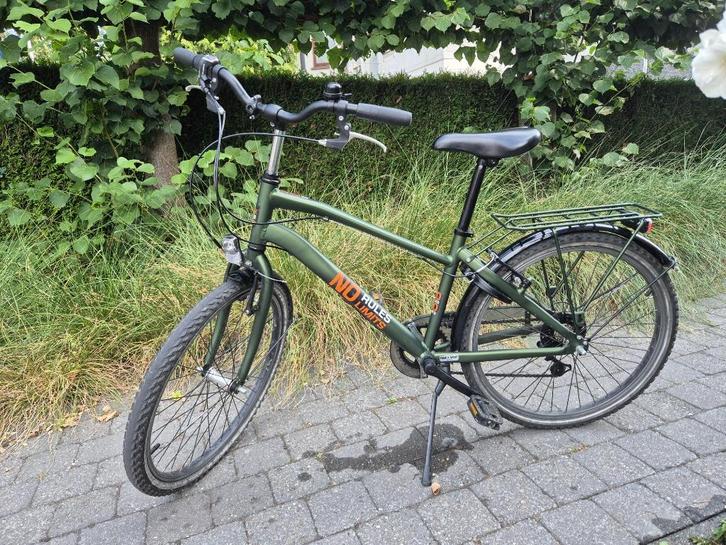Bike Fun No Rules 24 inch kaki fiets, Fietsen en Brommers, Fietsen | Jongens, Gebruikt, 24 inch, Handrem, Versnellingen, Ophalen