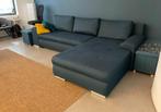 Très beau canapé méridienne convertible bleu petrole 3-4 pl, Ophalen, Gebruikt, Hout, Moderne