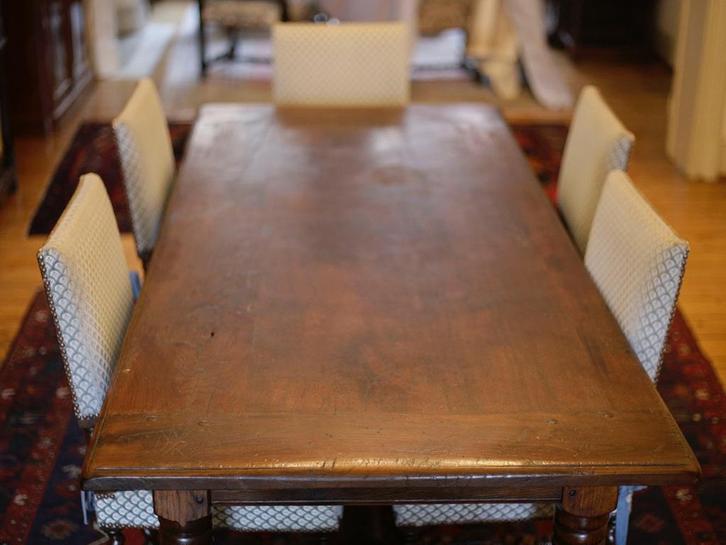 antieke tafel in donker eikenhout met 6 stoelen Louis XIII, Antiek en Kunst, Antiek | Meubels | Tafels, Ophalen