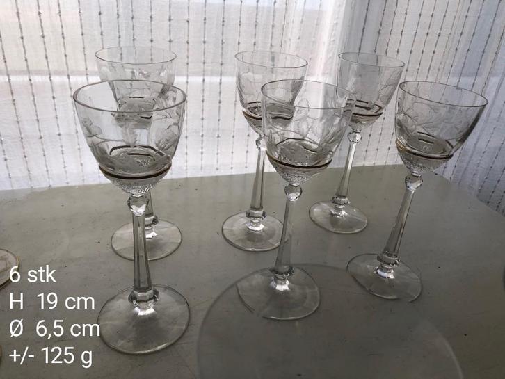 SET 6 x Antiek Kristal / Ludwig Moser & Söhne / ref. 12, Antiek en Kunst, Antiek | Glaswerk en Kristal, Ophalen of Verzenden