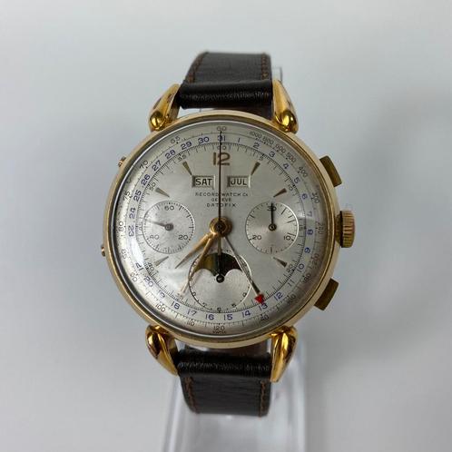 Montre Record Chronographe Moonphase 1950’s - réf. 2768, Bijoux, Sacs & Beauté, Montres | Hommes, Or, Or