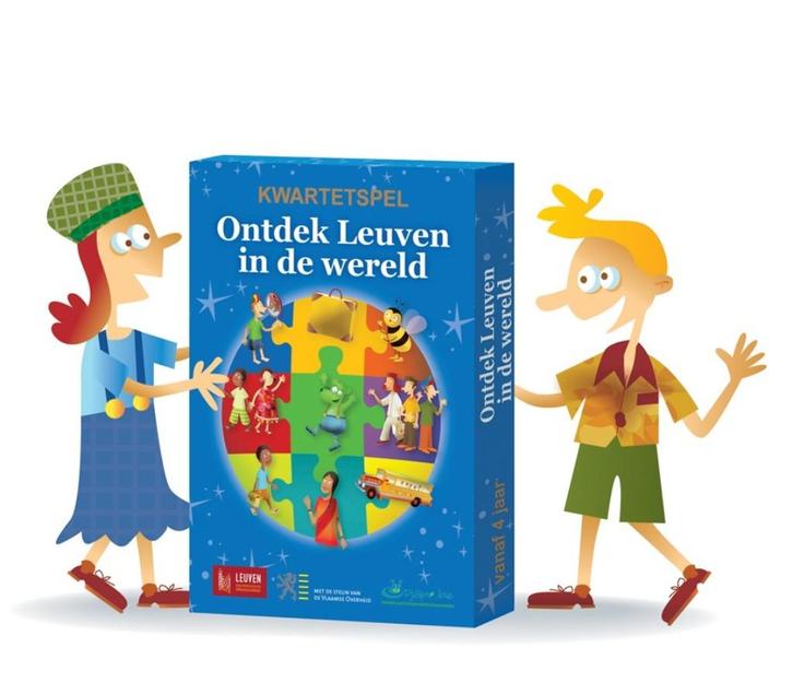 Kwartetspel “Leuven in de wereld”, Verzamelen, Speelkaarten, Jokers en Kwartetten, Nieuw, Kwartet(ten), Ophalen of Verzenden