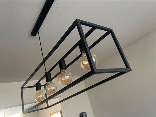 Zwarte Industriële hanglamp, Huis en Inrichting, Lampen | Hanglampen, Zo goed als nieuw, Metaal, Ophalen