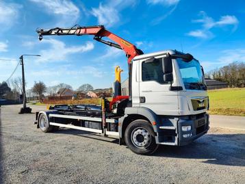 MAN TGM 18.290 Container + Palfinger PK13001, Autos, Argent ou Gris, Achat, Euro 6, Entreprise