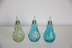 Gloeilamp drinkglazen met rietje * 3 stuks, Envoi, Comme neuf, Verre à soda