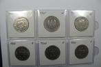 lot 6 zilver munten waarde 5 Duitse Marken, Ophalen, Duitsland, Setje, Zilver