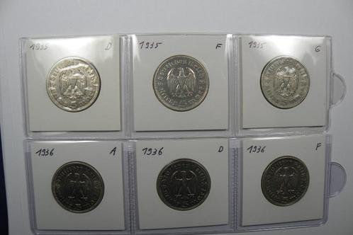 lot 6 zilver munten waarde 5 Duitse Marken, Postzegels en Munten, Munten | Europa | Niet-Euromunten, Setje, Duitsland, Zilver