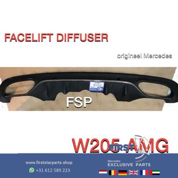 W205 FACELIFT AMG DIFFUSER Mercedes C Klasse 2018-2022 ACHTE, Enlèvement ou Envoi, Utilisé, Mercedes-Benz