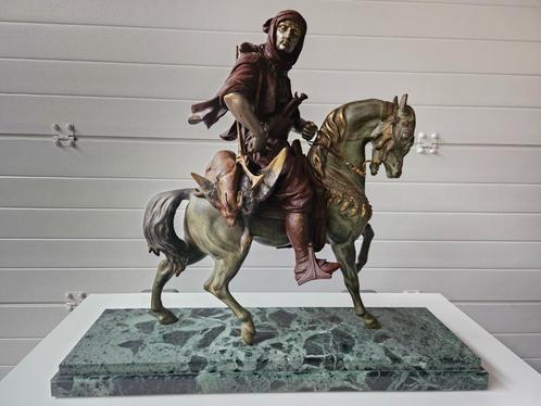Arabische jager te paar op mooie marmer ouder stuk koopje!!!, Antiek en Kunst, Antiek | Brons en Koper, Brons, Ophalen of Verzenden