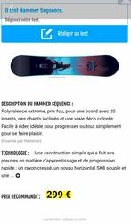 Snowboard Hammer Sequence bieden! goede staat, Sports & Fitness, Snowboard, Comme neuf, Enlèvement ou Envoi