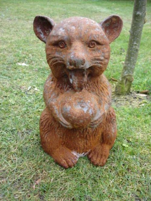 statue d un raton laveur en fonte pat rouillé  rare a trouvé, Jardin & Terrasse, Statues de jardin, Neuf, Animal, Métal, Enlèvement ou Envoi