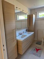 Badkamer (lavabo's en kasten) - laminaat, Huis en Inrichting, Badkamer | Badkamermeubels, Ophalen, 100 tot 150 cm, Overige typen