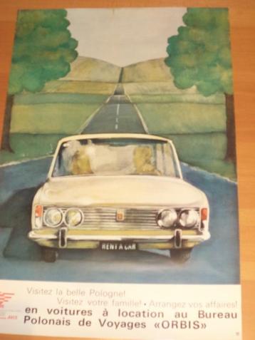 VTG oldtimer POLSKI FIAT affiche poster Avis Visitez Pologne beschikbaar voor biedingen