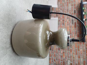 Retro hanglamp taupe, Moins de 50 cm, Verre, Enlèvement, Utilisé