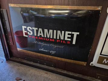 Emaille reclamebord Estaminet beschikbaar voor biedingen