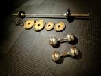 vintage halterschijven + circus dumbells + olympische bar, Ophalen, Gebruikt, Halterschijven