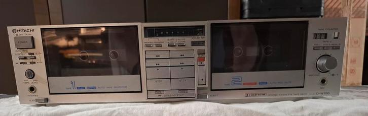 Double deck cassette Hitachi D-W700, Audio, Tv en Foto, Cassettedecks, Dubbel, Ophalen of Verzenden