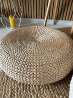 Boho rieten poef – natuurlijke look  | Diameter 55 cm, Huis en Inrichting, Ophalen, Schaal, Rond, Nieuw