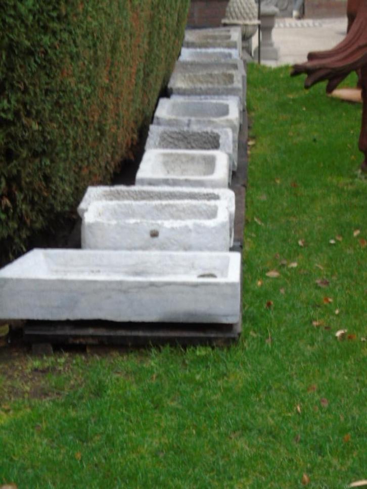 blauwe stenen trog, plantenbak, zie foto's!!, Tuin en Terras, Bloembakken en Plantenbakken, Gebruikt, Steen, Binnen, Balkon, Tuin